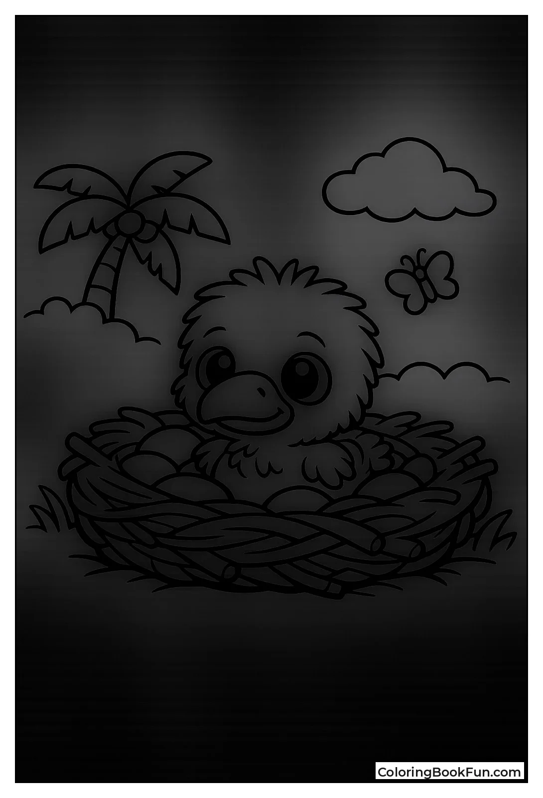 Baby Toucan Chick in Nest