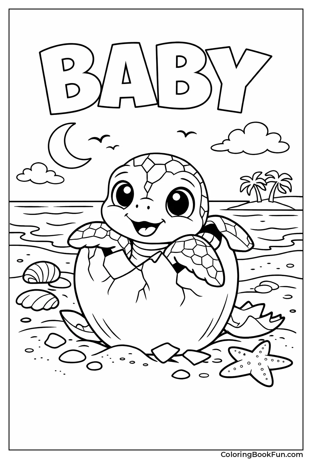 Baby Turtle Hatching from Egg