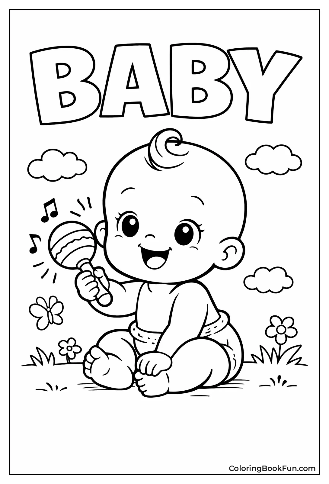 Baby with Rattle