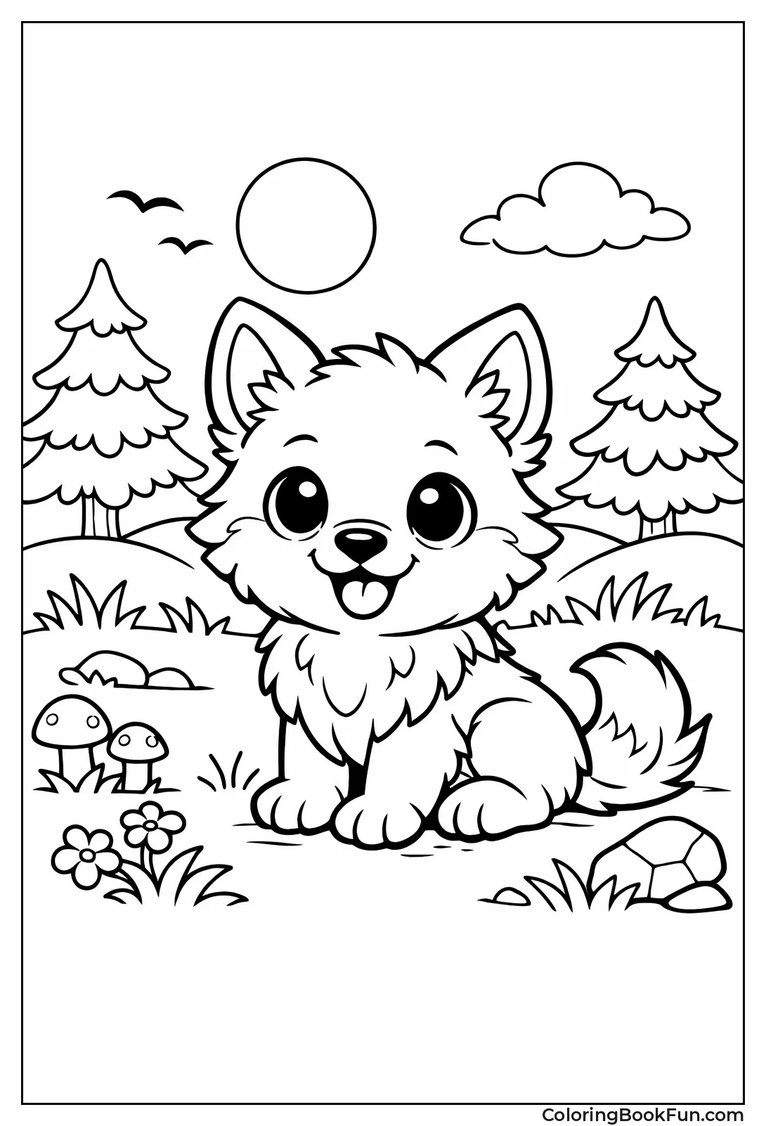 Fluffy Baby Wolf Pup