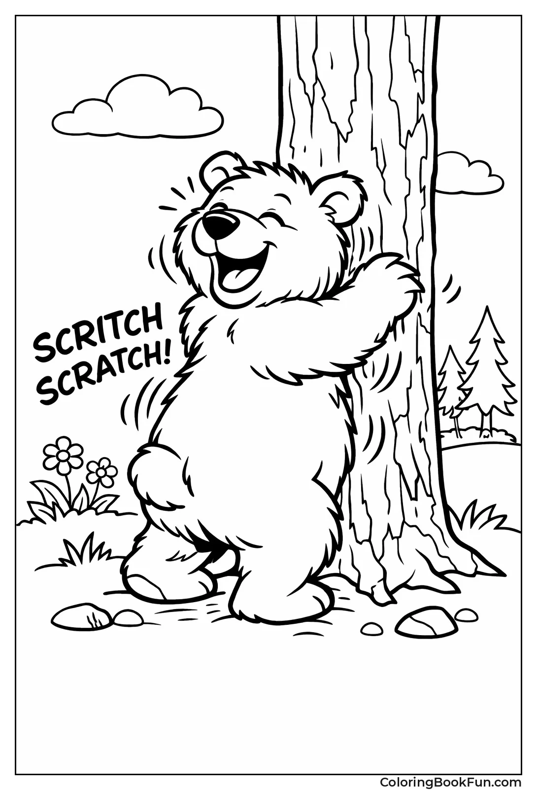 Bear Scratching Tree Back