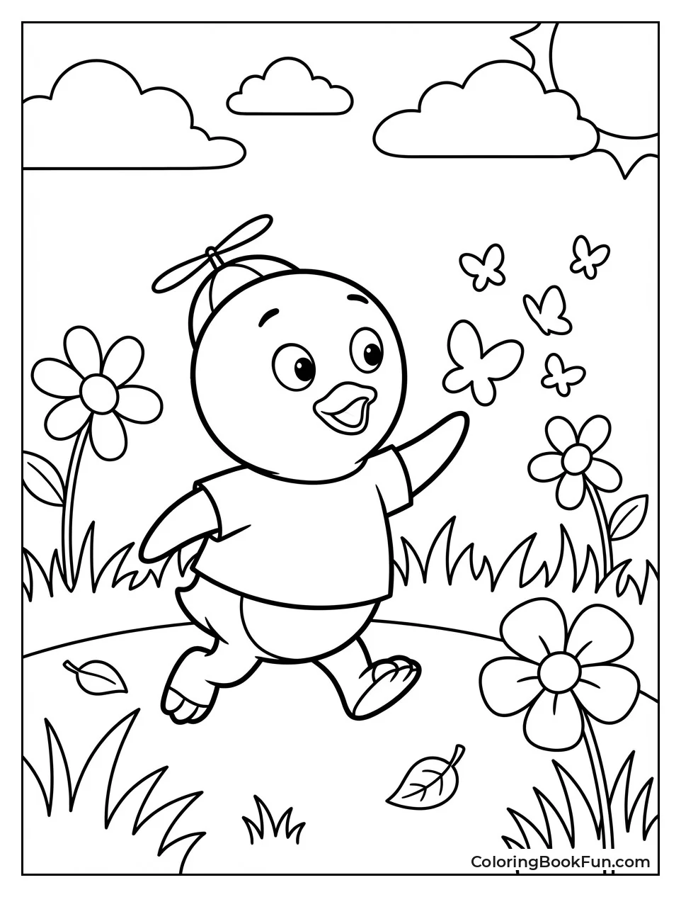 Pablo Chases Butterflies in Garden