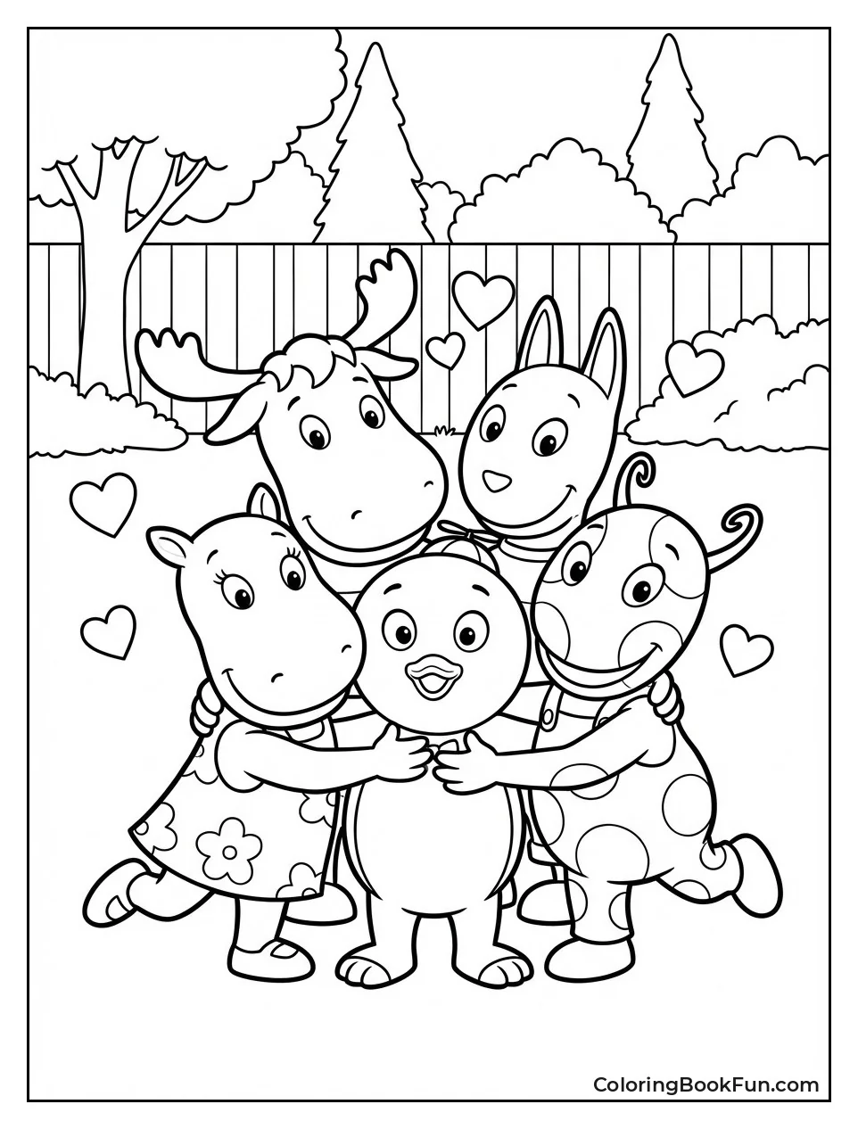 Friends Share Big Group Hug