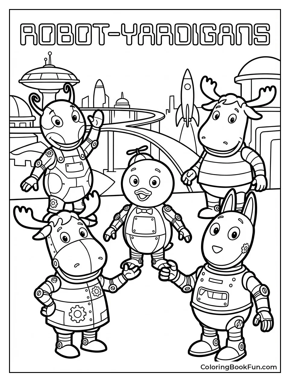 Robots Stomp in Futuristic City