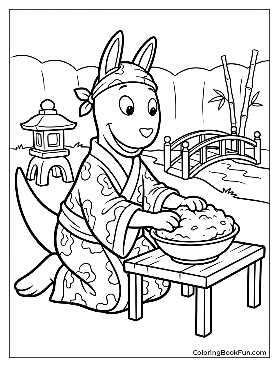 Austin Makes Pie in Kimono