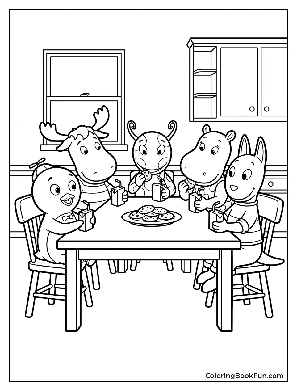 Friends Eat Cookies at Table