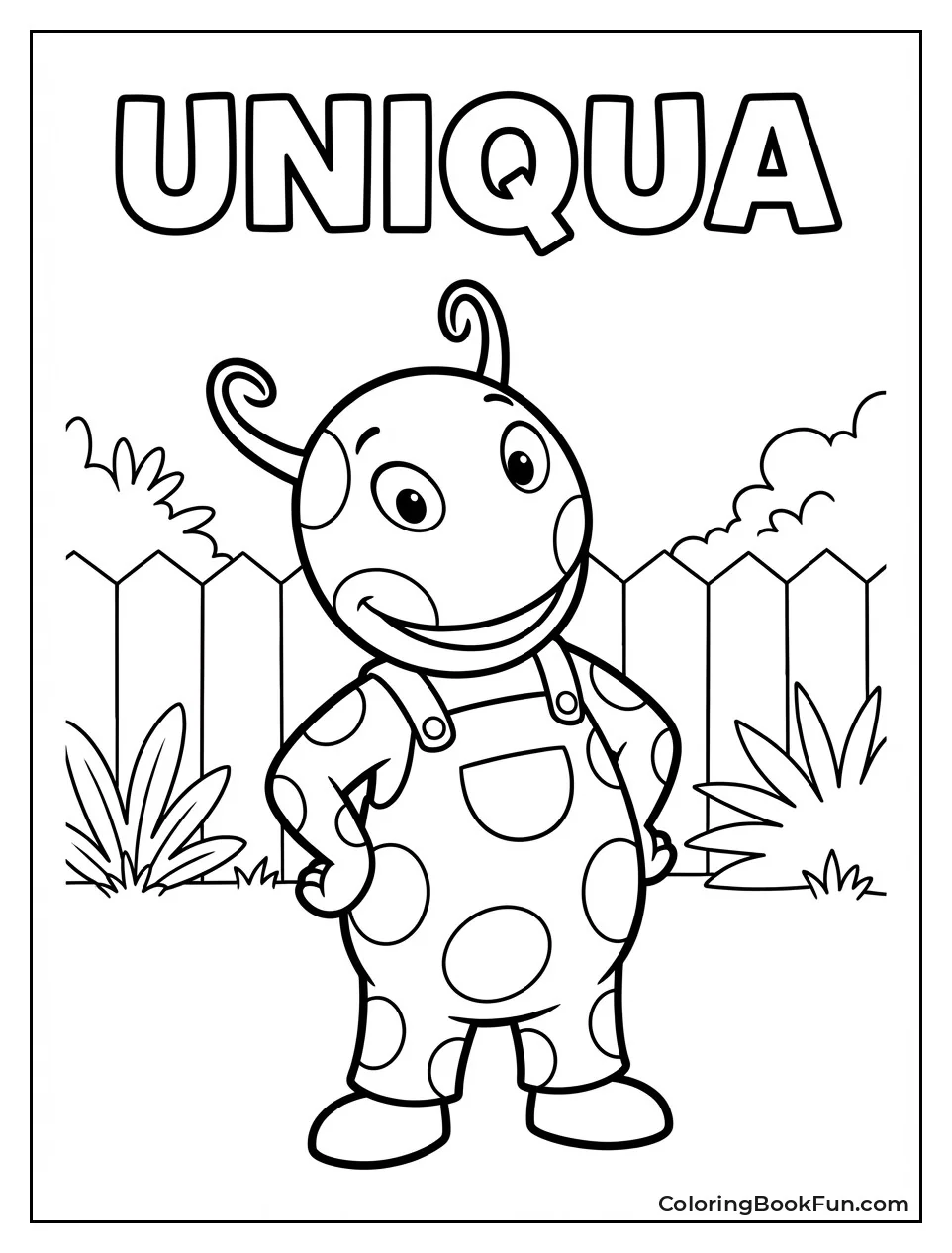 Uniqua Smiles in Pink Overalls