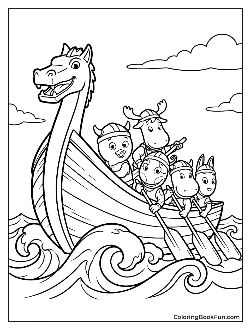 Vikings Row Dragon-Head Ship