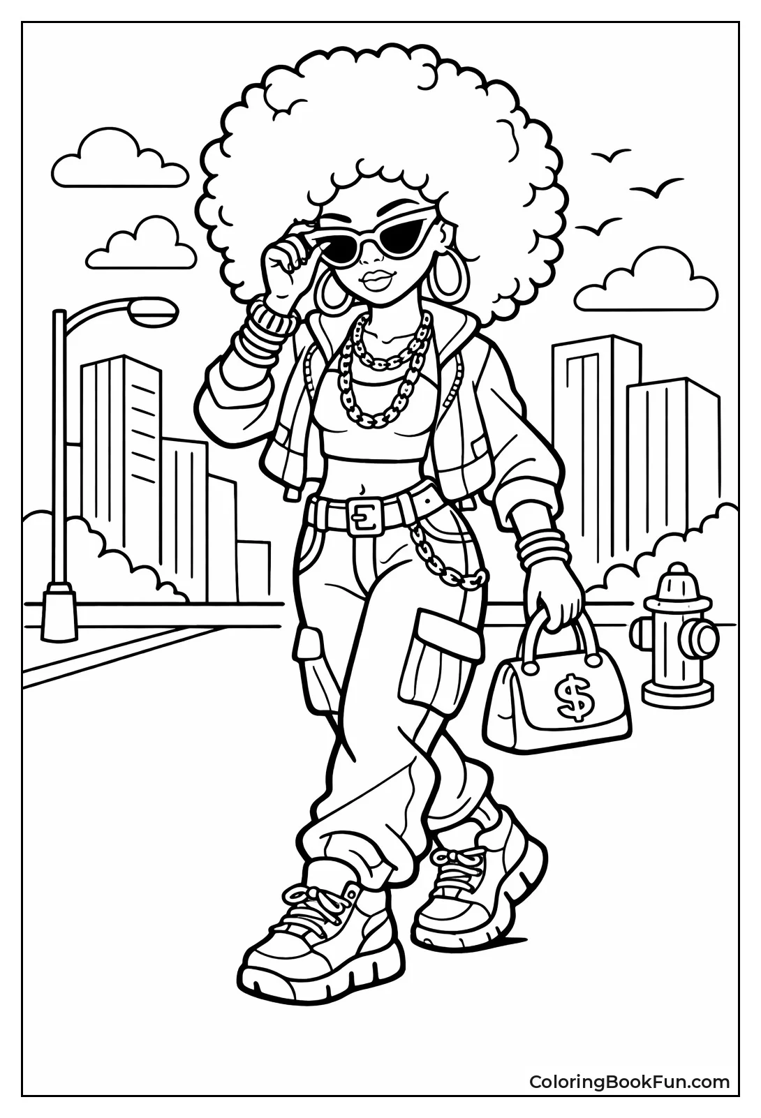 Afro Baddie Walks City Streets