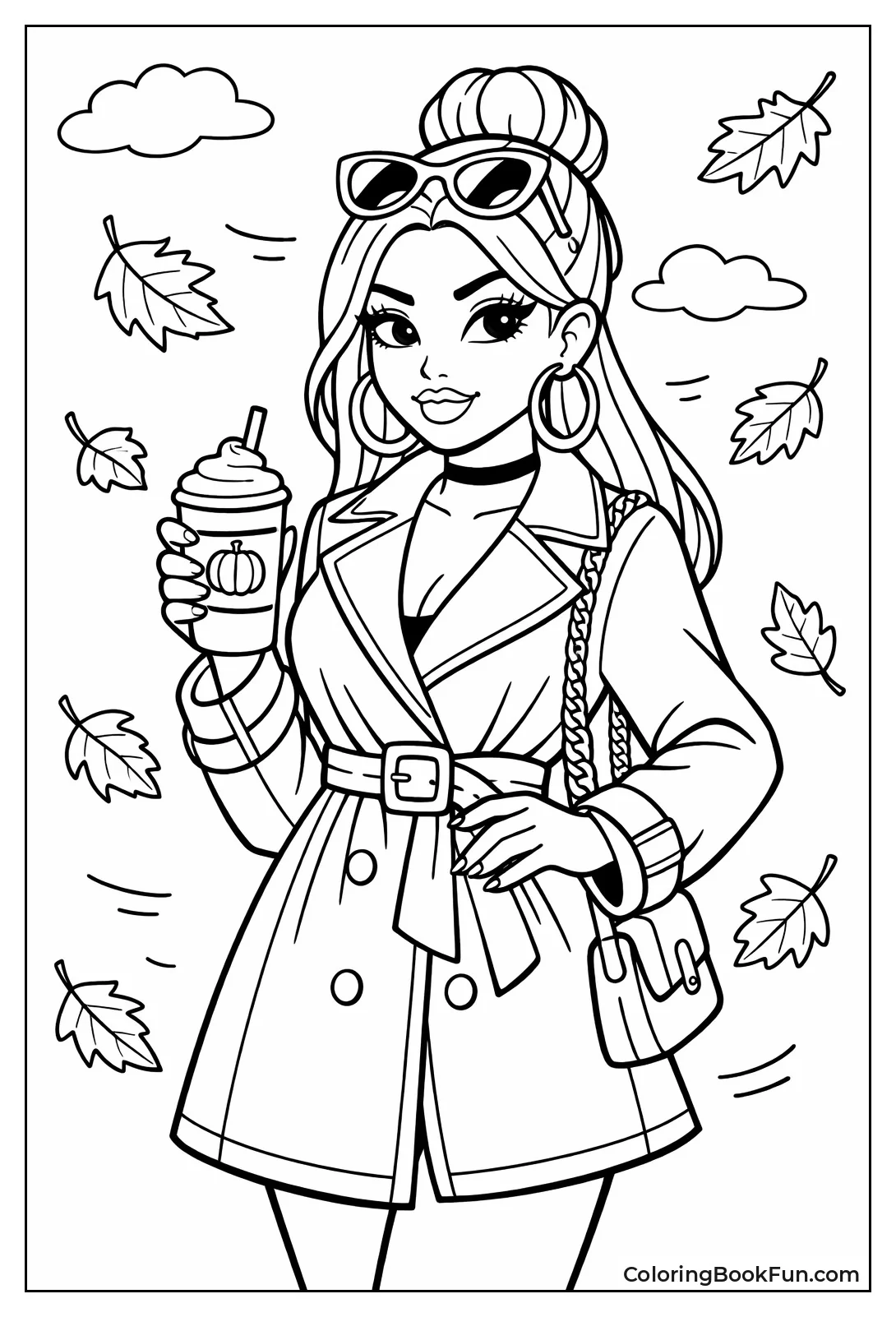 Girl Sips Autumn Spice Latte