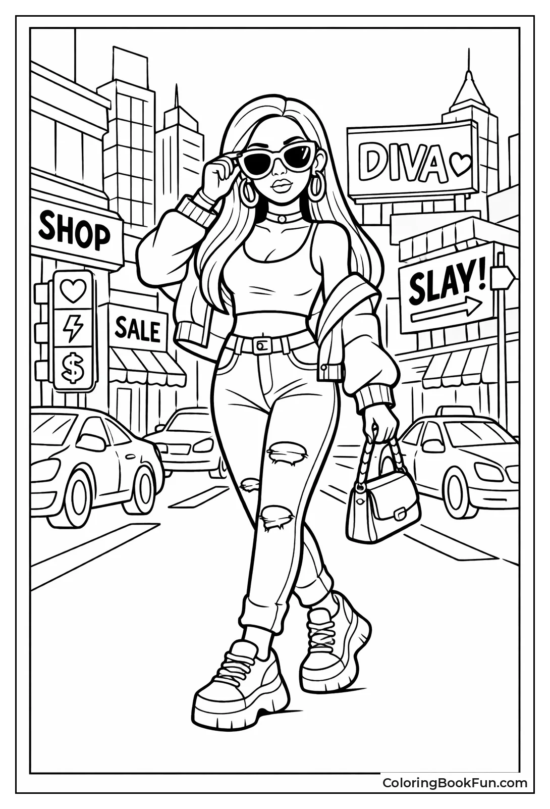 Baddie Struts Busy City Street