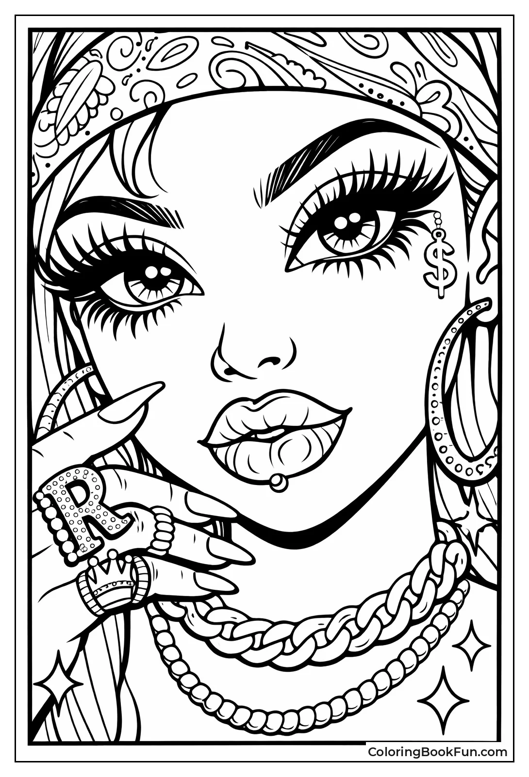 Close-Up of Baddie Face Details