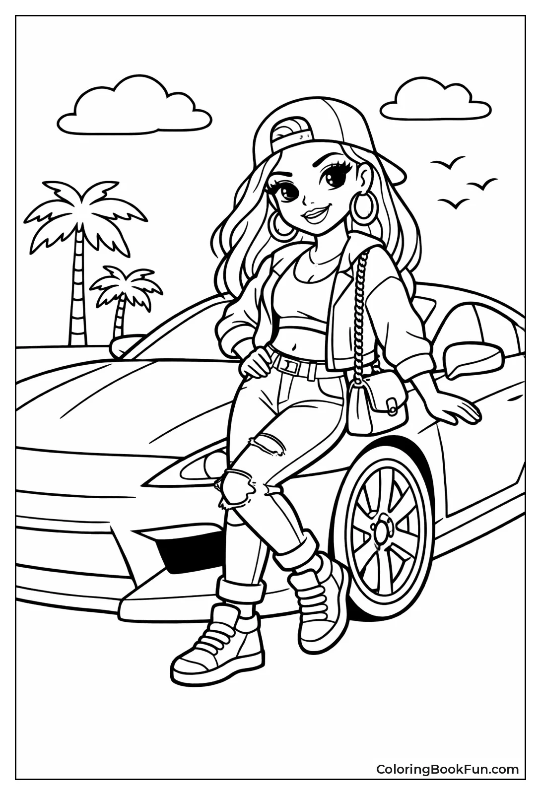 Girl Leans on Luxury Sports Car