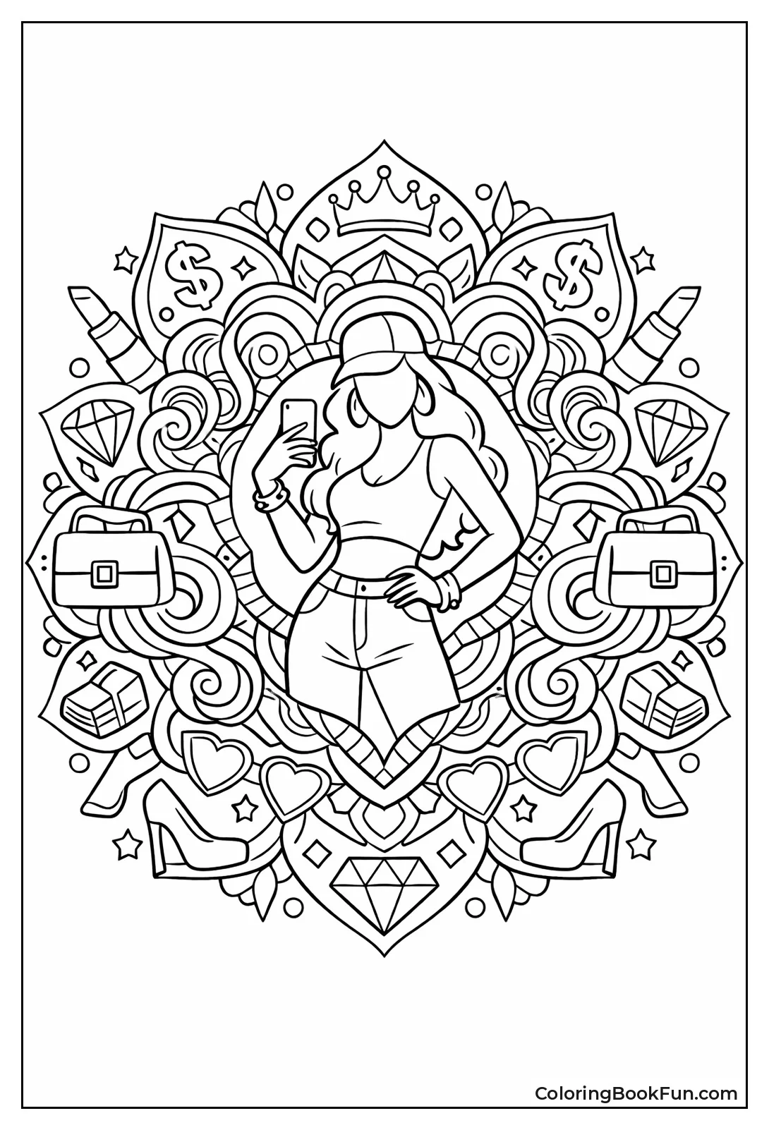 Baddie Mandala with Hair Swirls