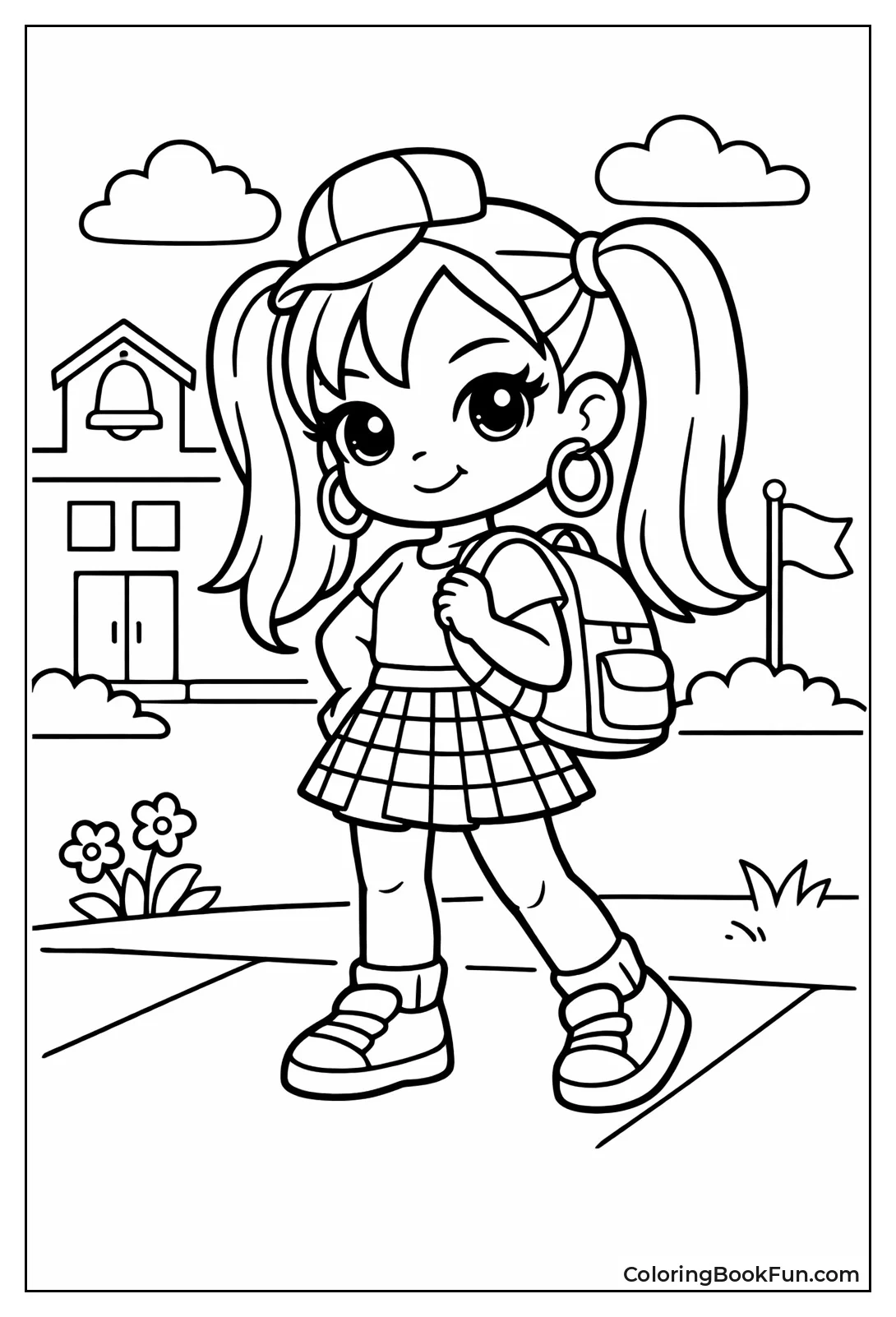 Schoolgirl Baddie Carries Backpack