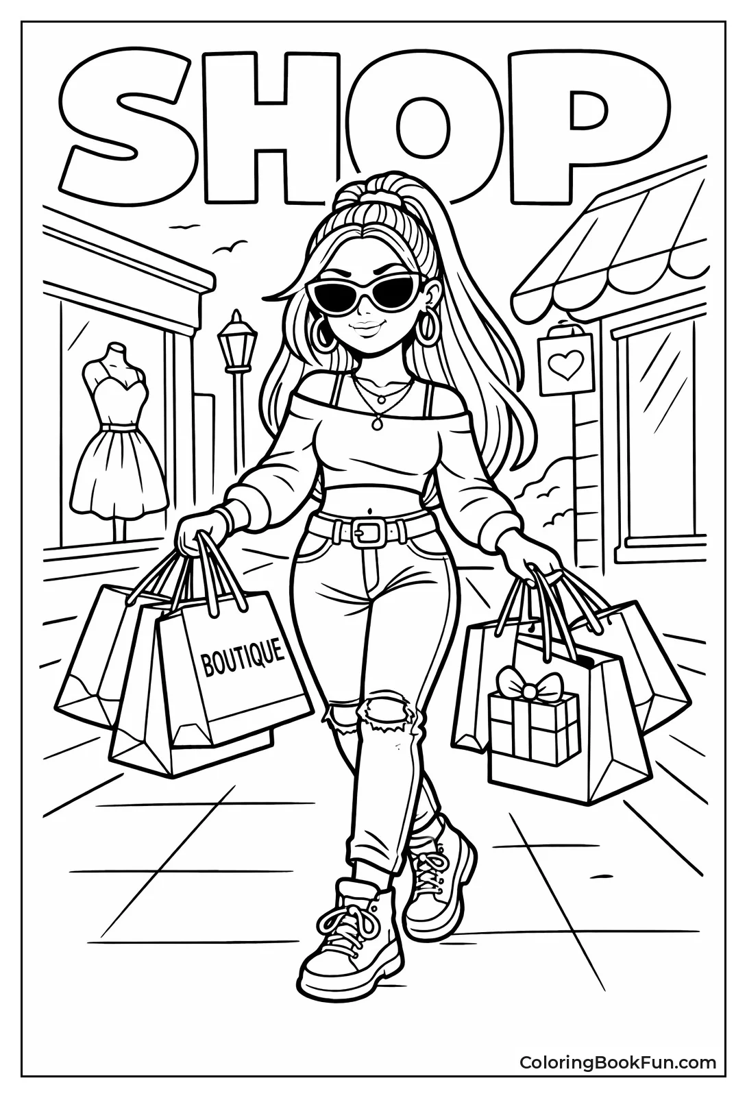 Girl Carries Fancy Shopping Bags