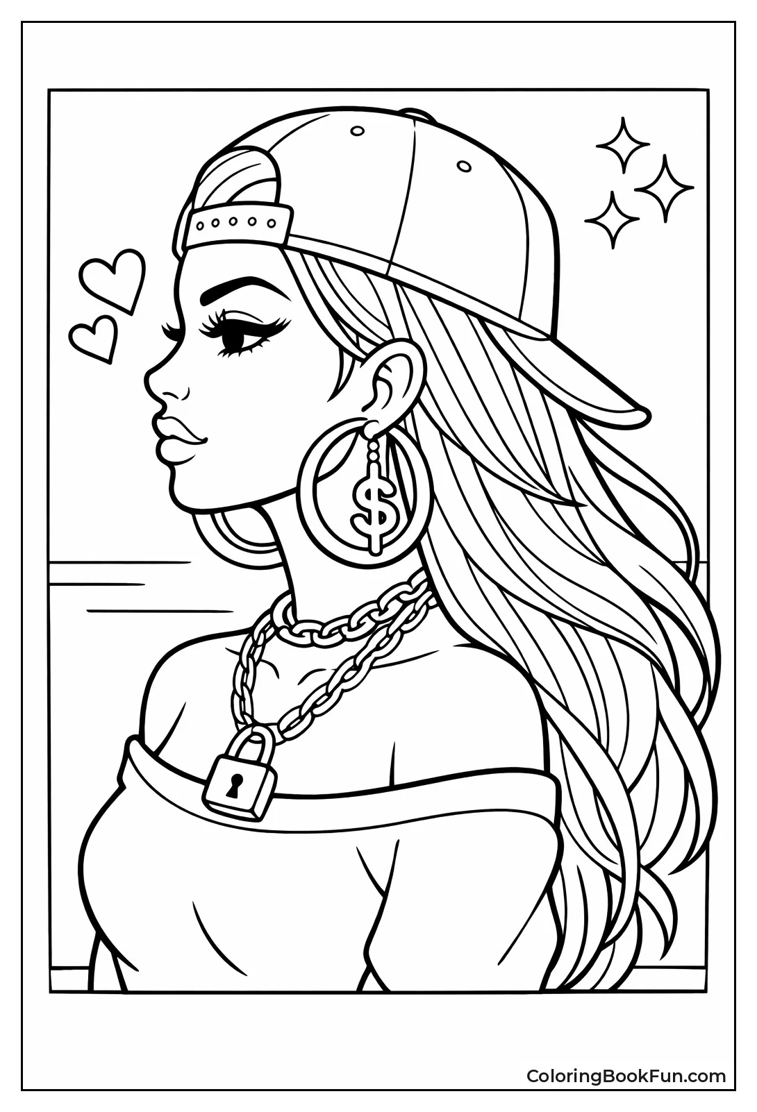 Elegant Baddie Side Profile Silhouette