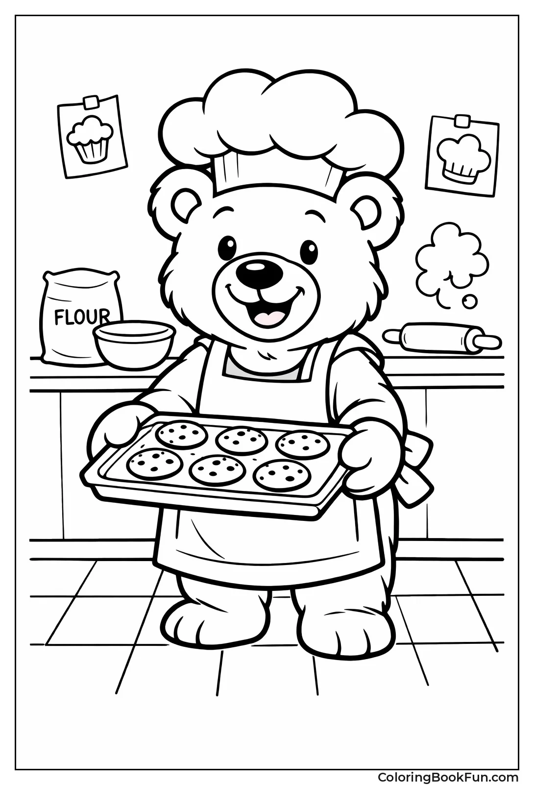 Baker Bear Holding Cookies