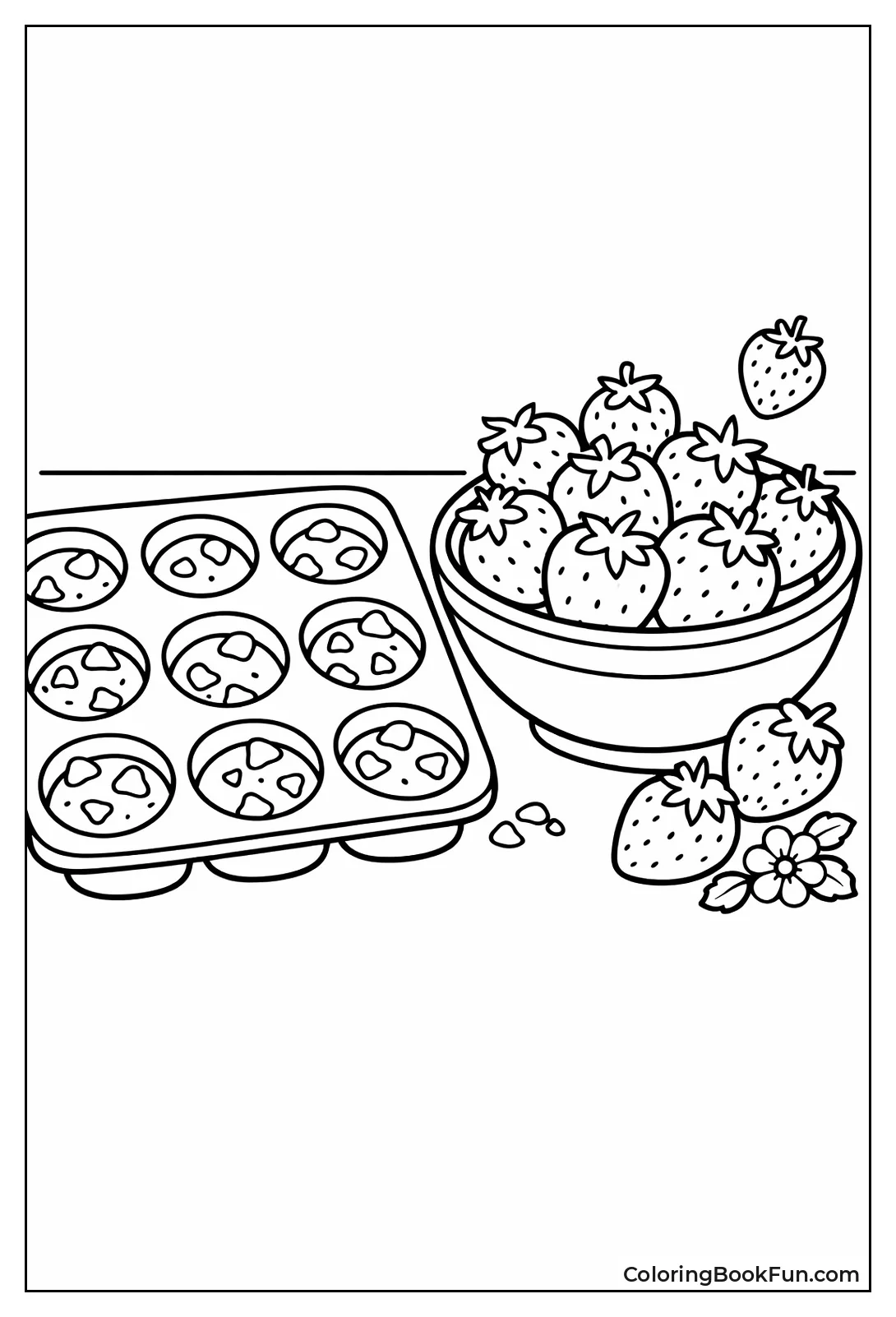 Muffins Bake Strawberry Chunks