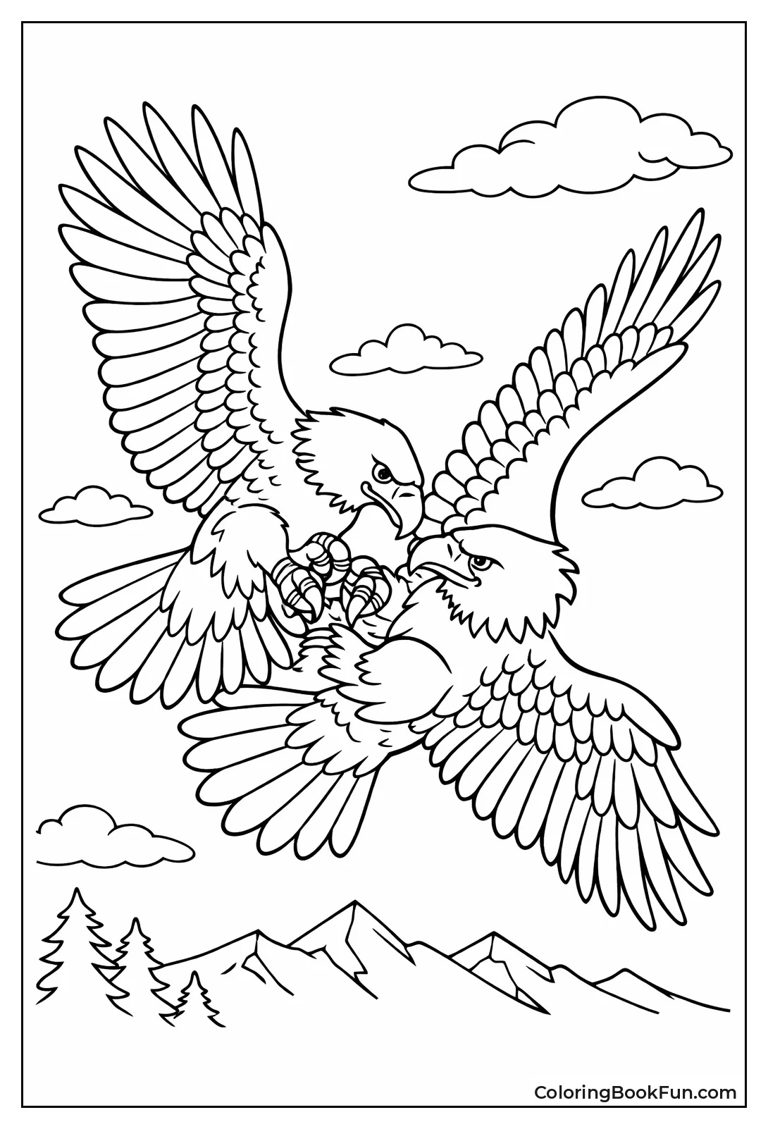 Eagles in Courtship Dive