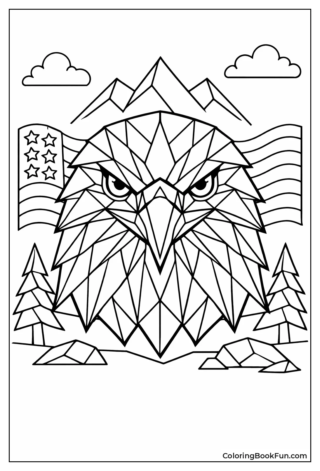 Geometric Eagle Face Triangles