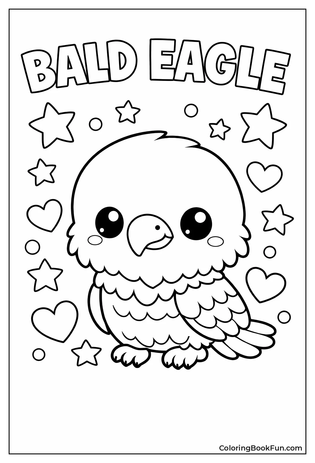 Kawaii Eagle with Stars