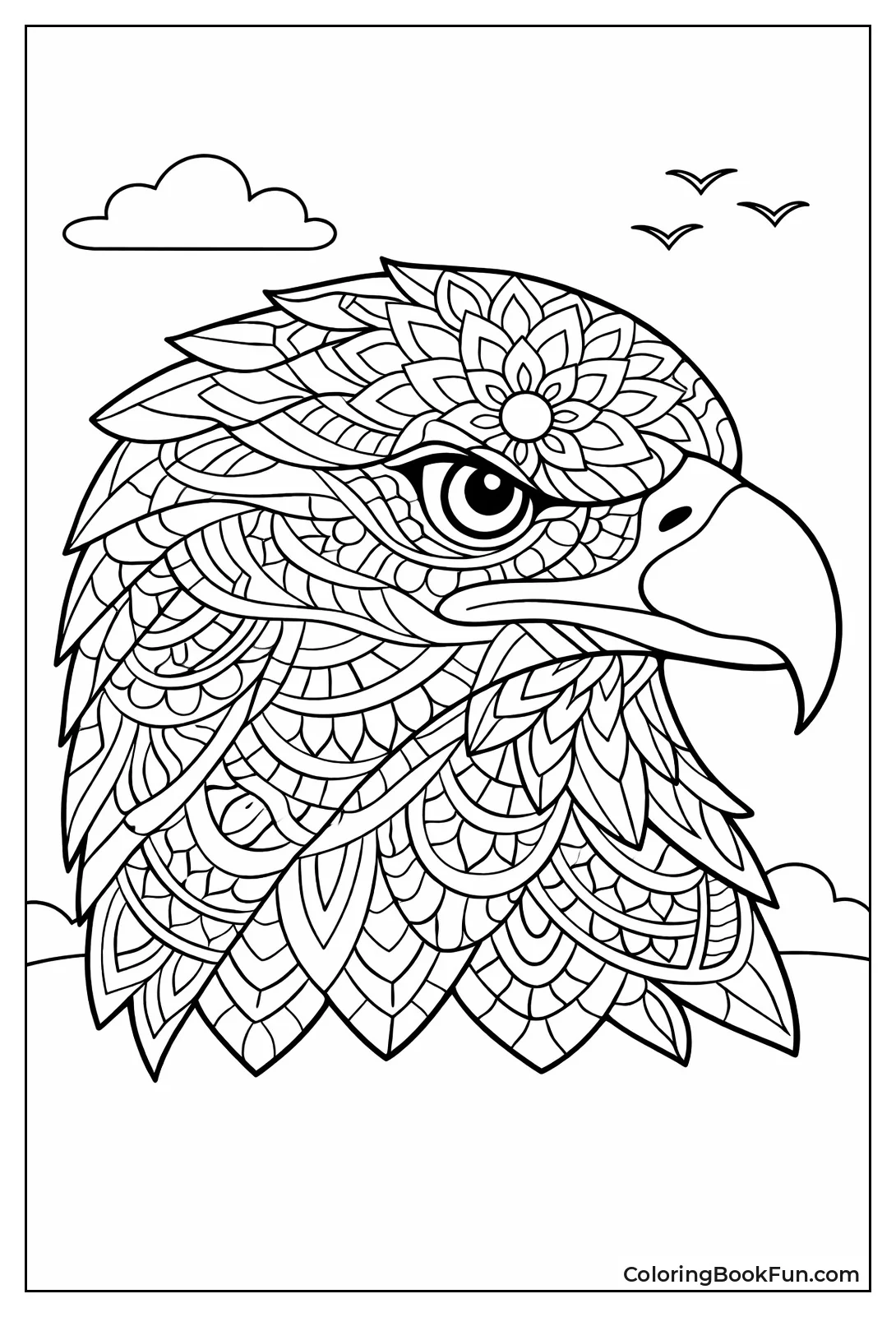 Mandala Eagle Head Profile