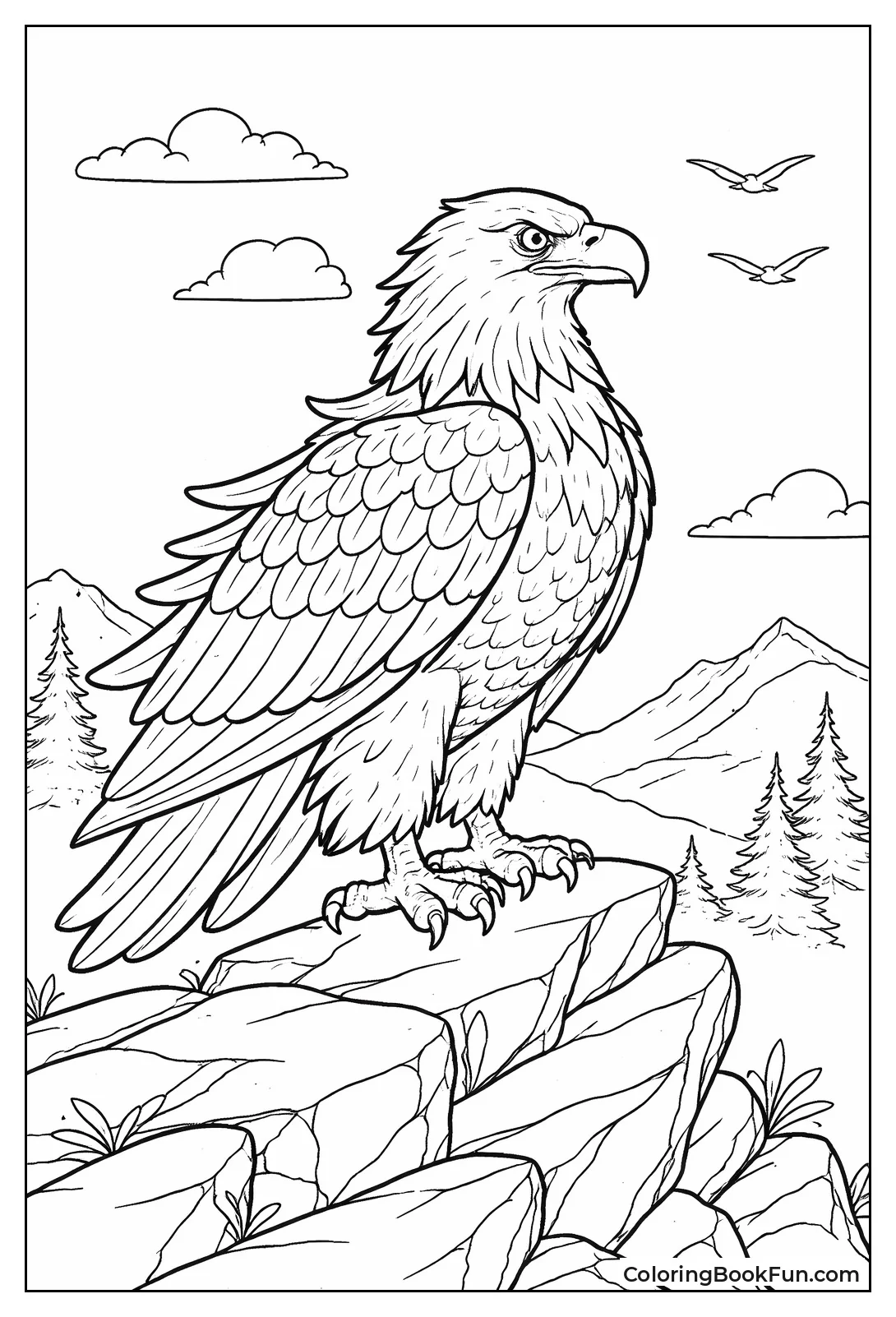 Eagle on Rocky Outcrop