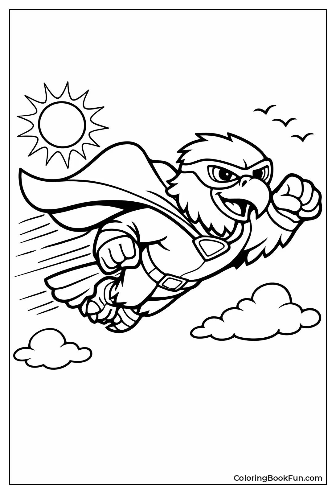 Superhero Eagle in Flight