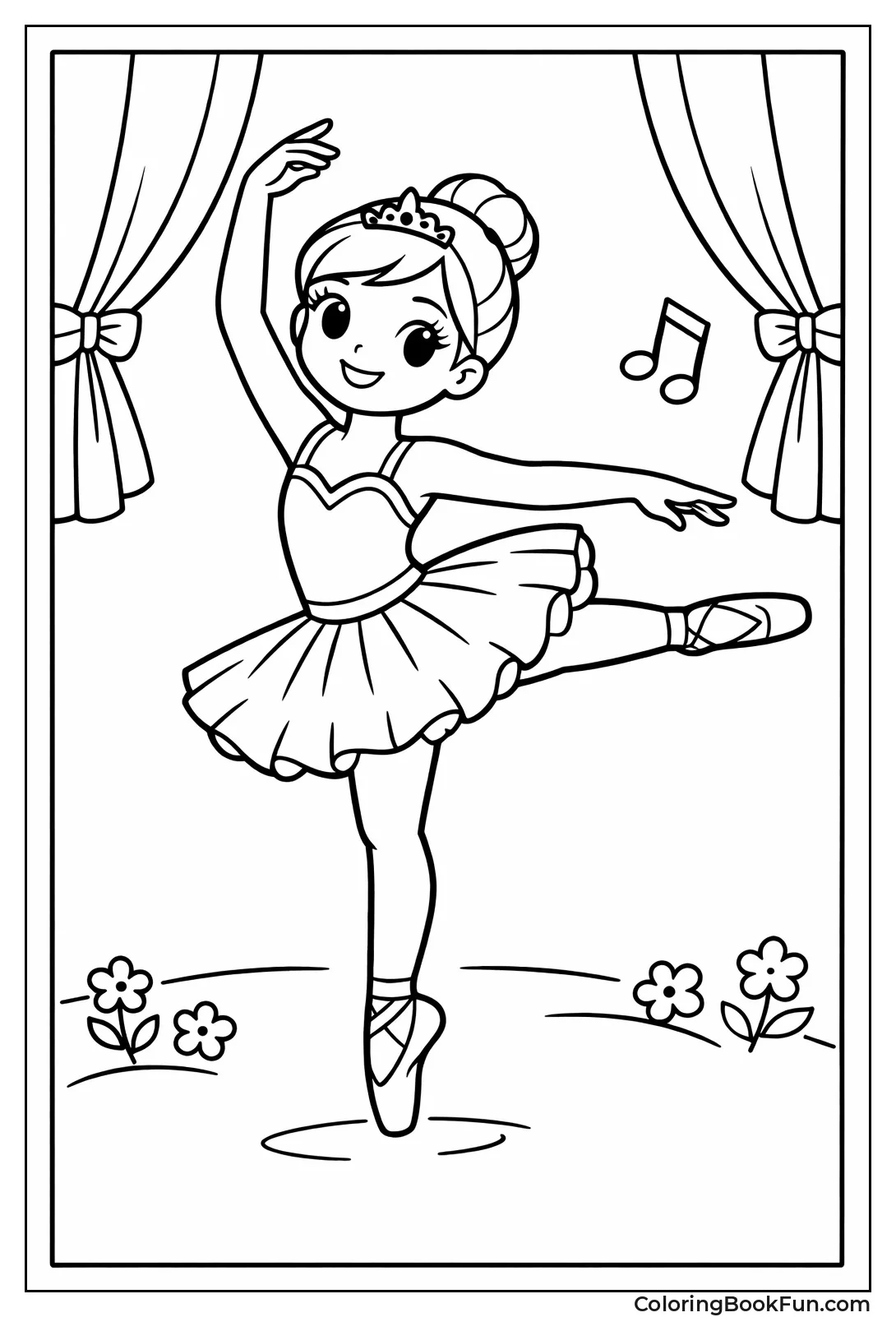 Ballerina Balancing on Toes