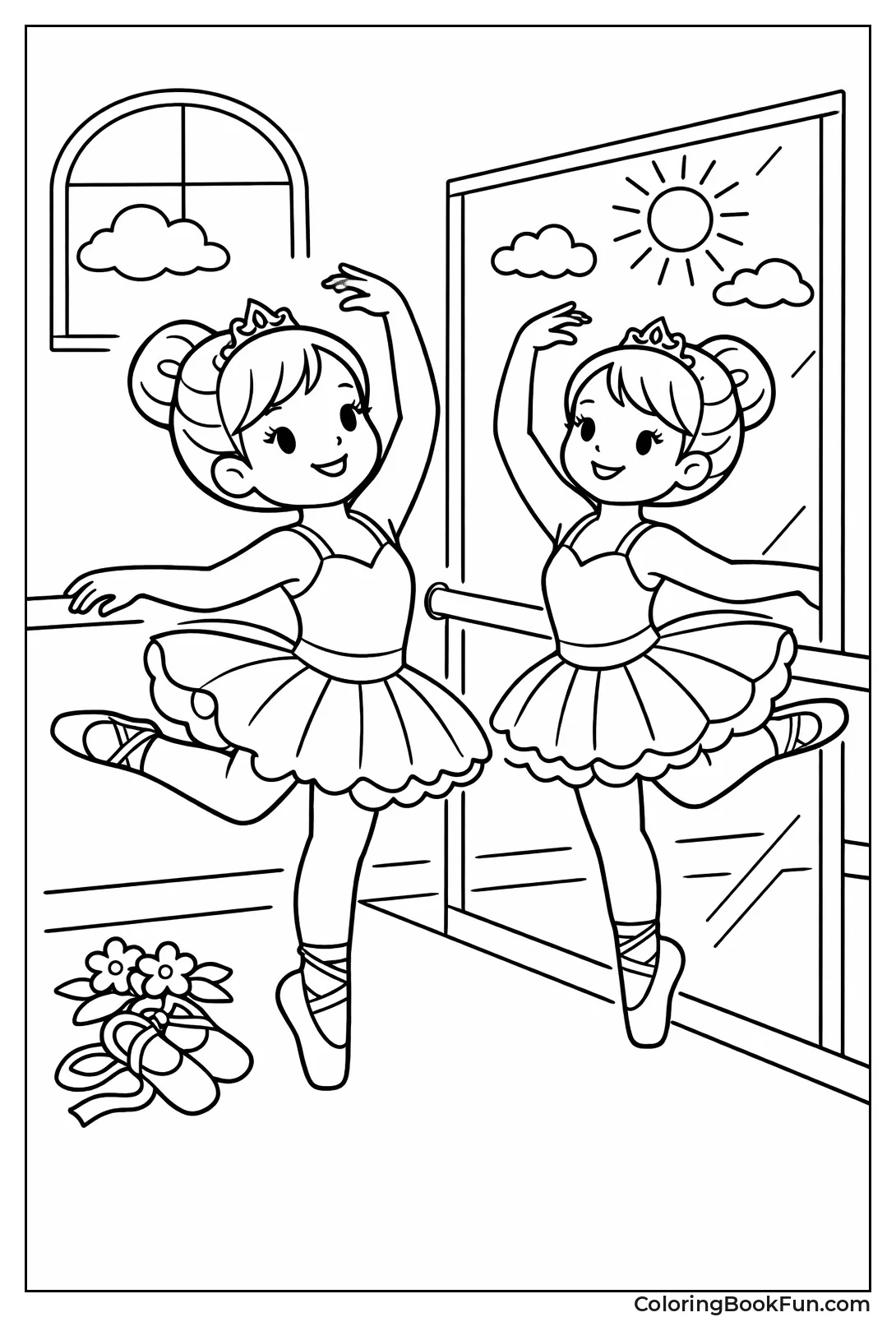 Ballerina with Mirror Reflection