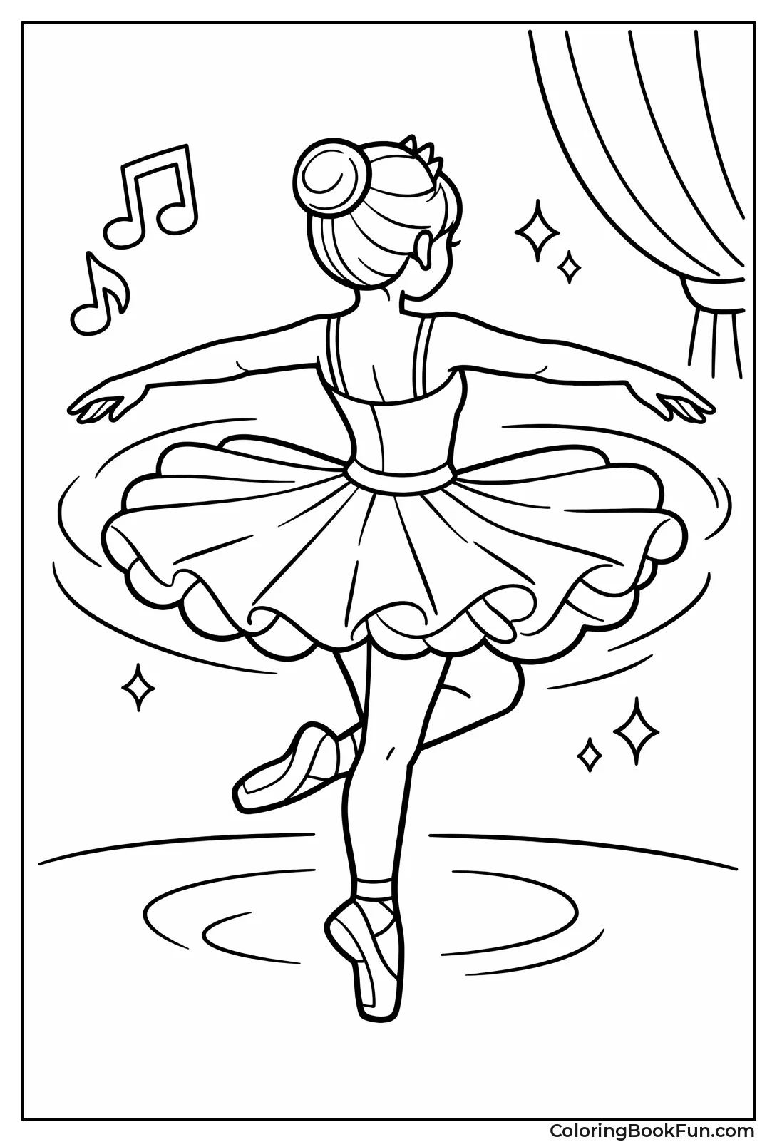 Twirling Ballerina from Back