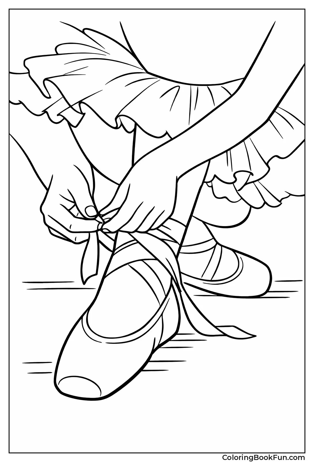 Tying Pointe Shoe Ribbons