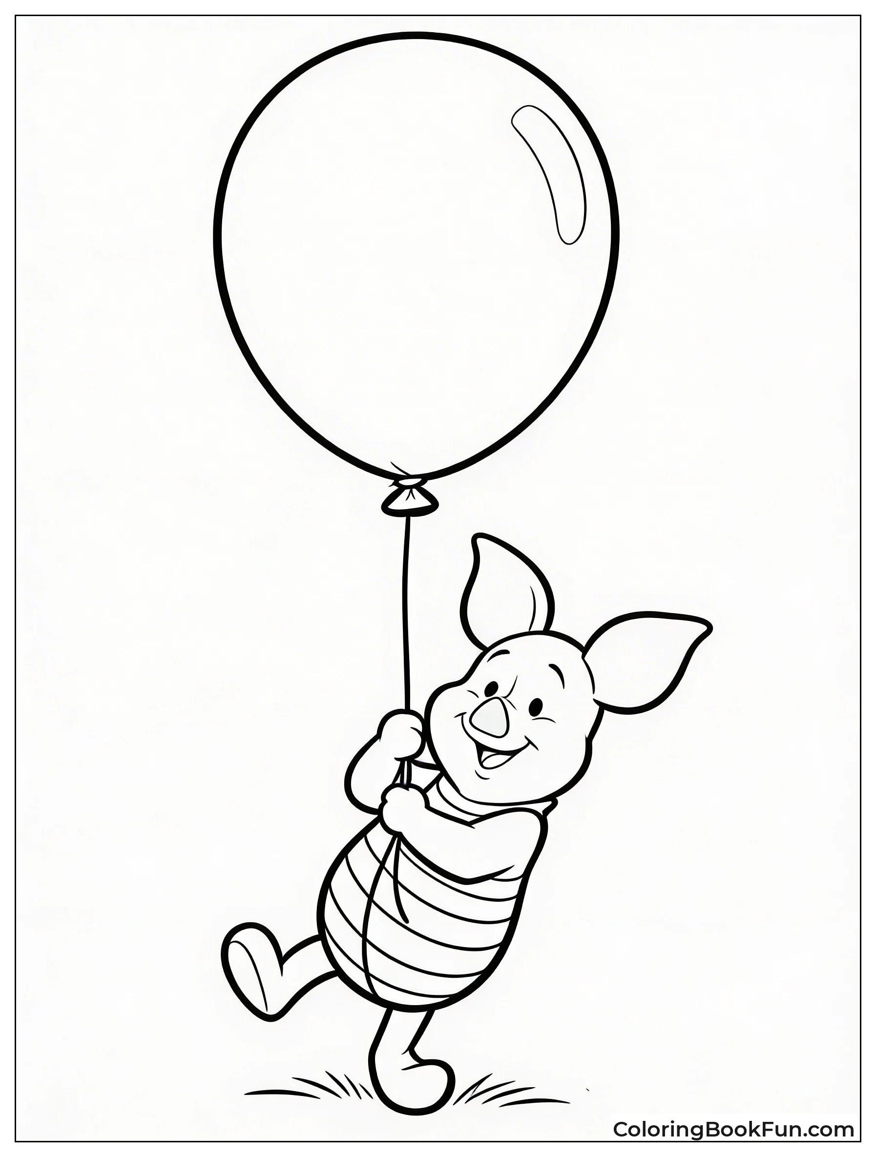 Piglet Holding Giant Red Balloon