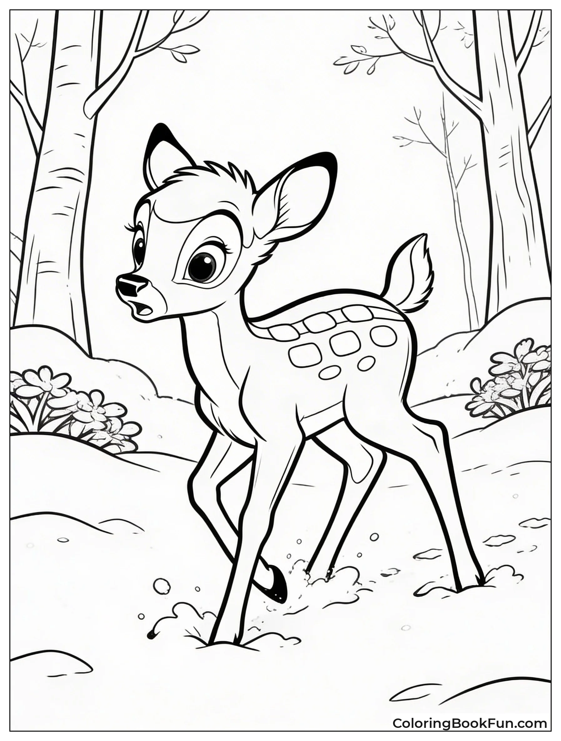 Bambi Wonders at Snow