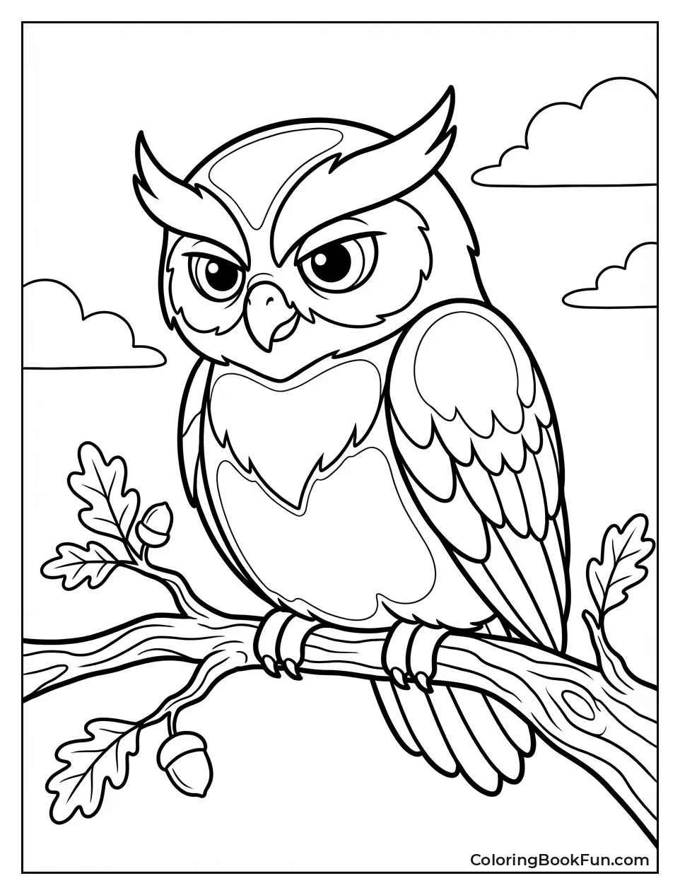 Owl Perched on Branch