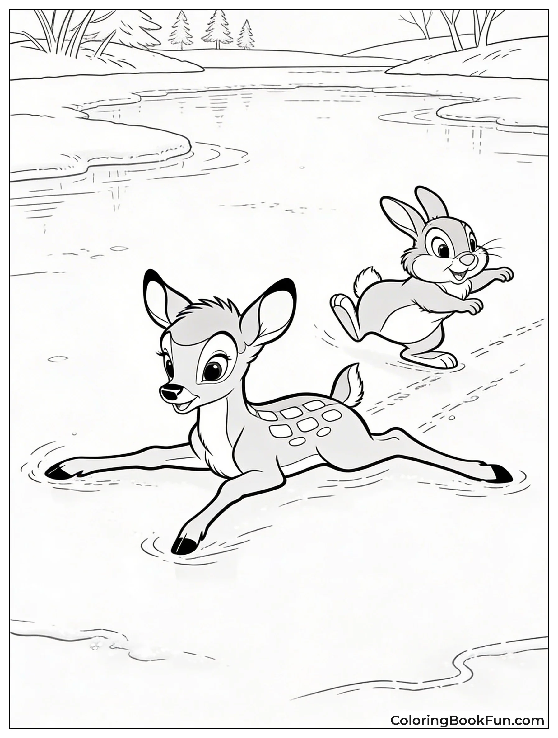 Bambi Slips while Skating