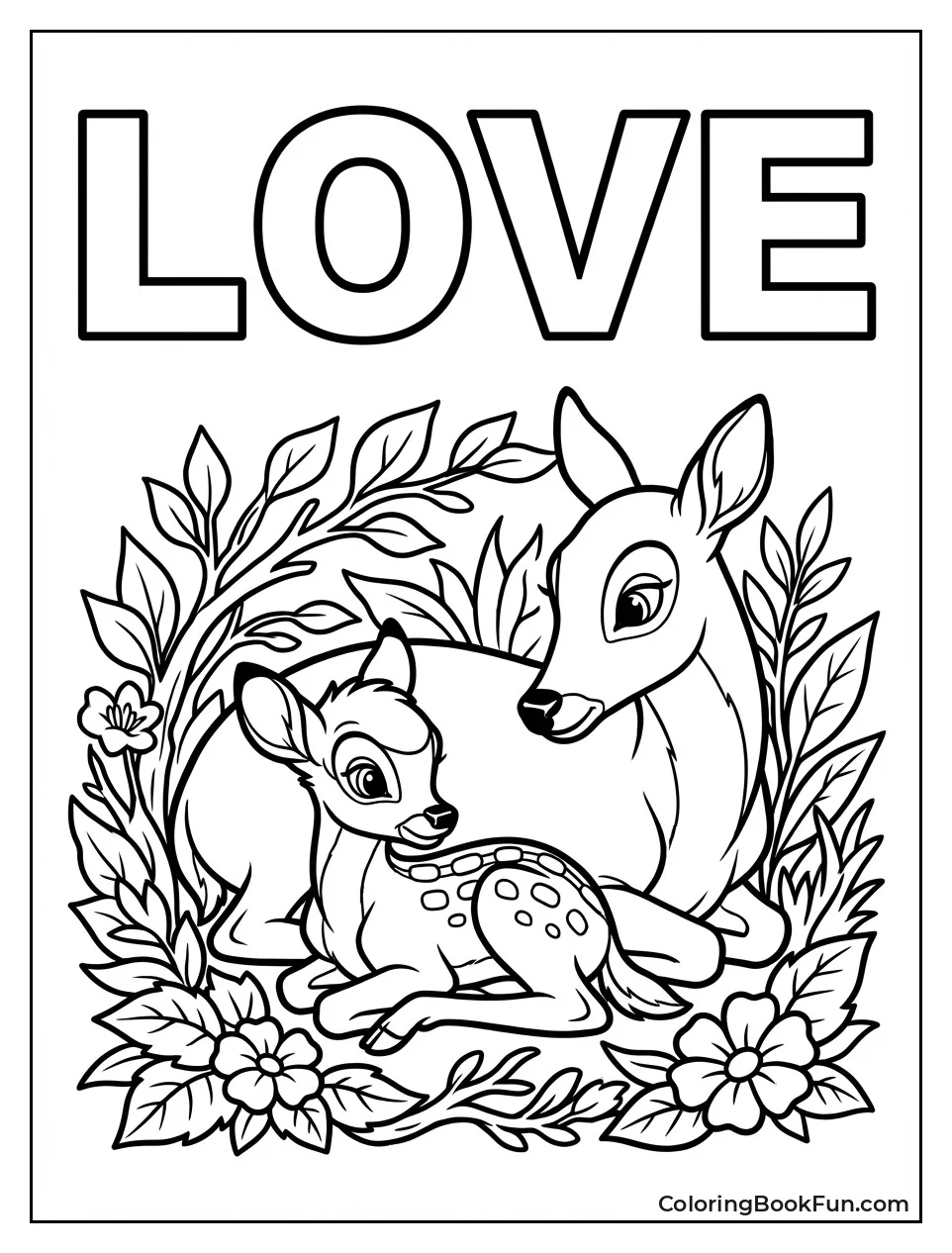 Bambi Cuddles Mother Tenderly