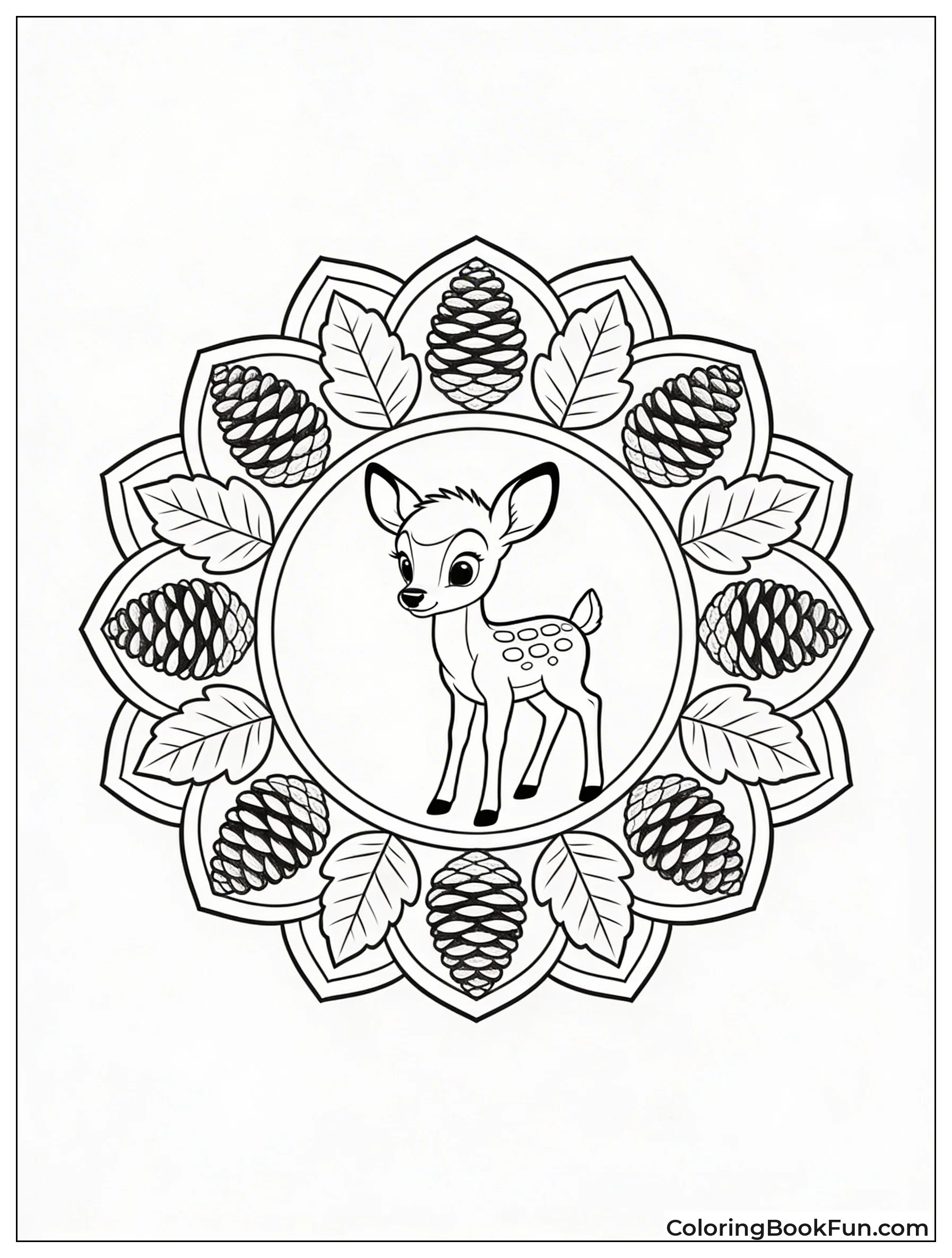 Bambi in Leaf Mandala
