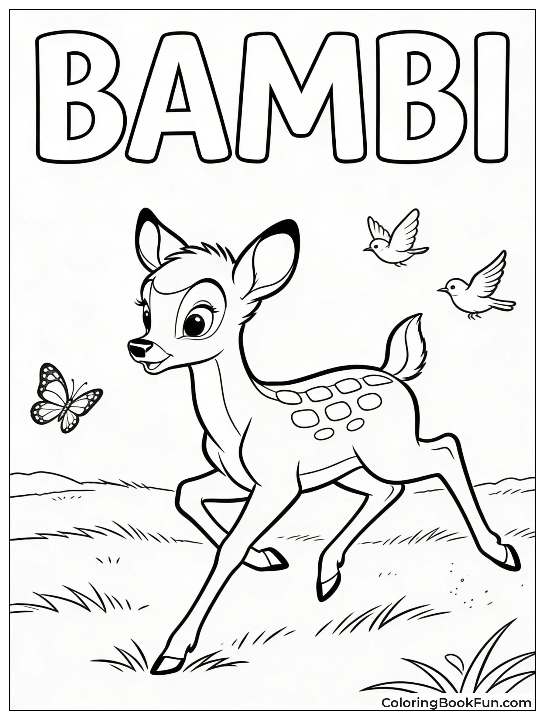 Bambi Gallops in Meadow