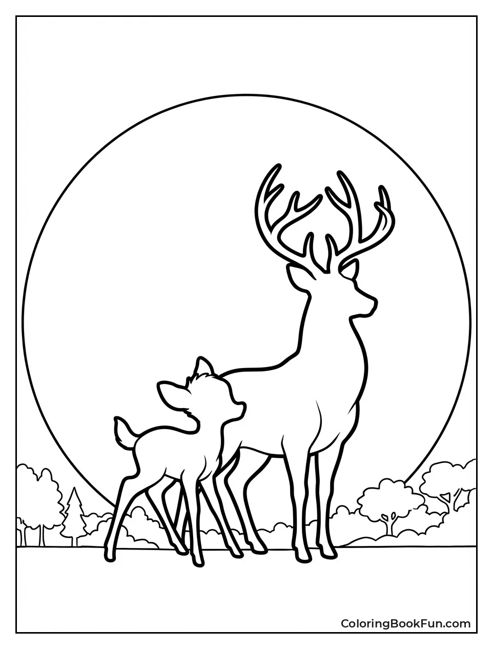 Bambi Silhouette at Sunset