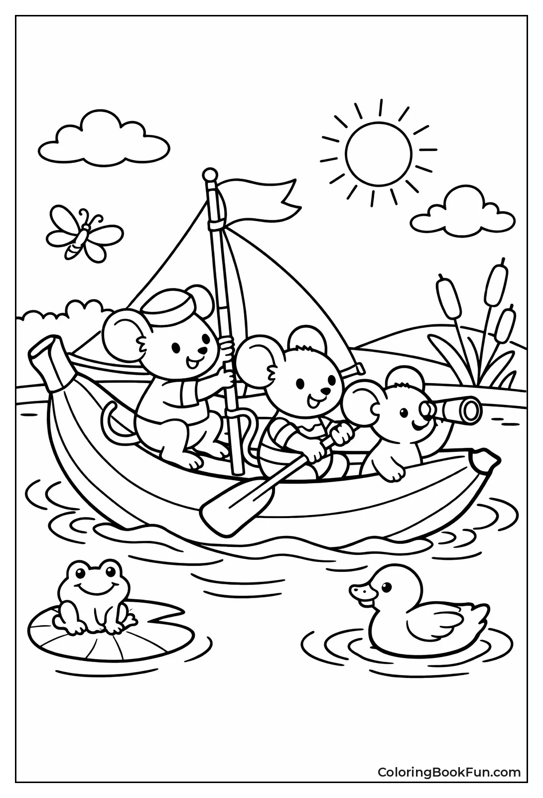Animals Sailing Banana Boat