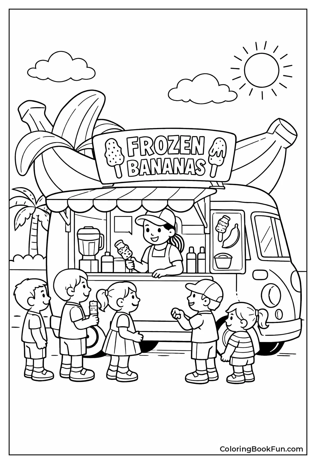 Banana Food Truck Serving Kids
