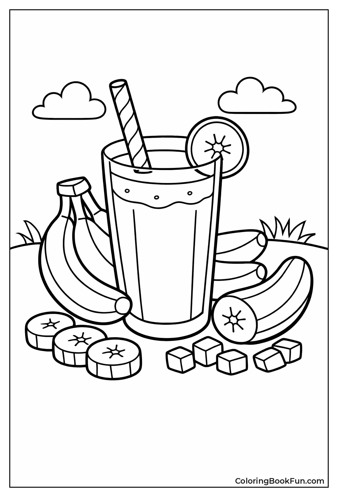 Tall Banana Smoothie Glass