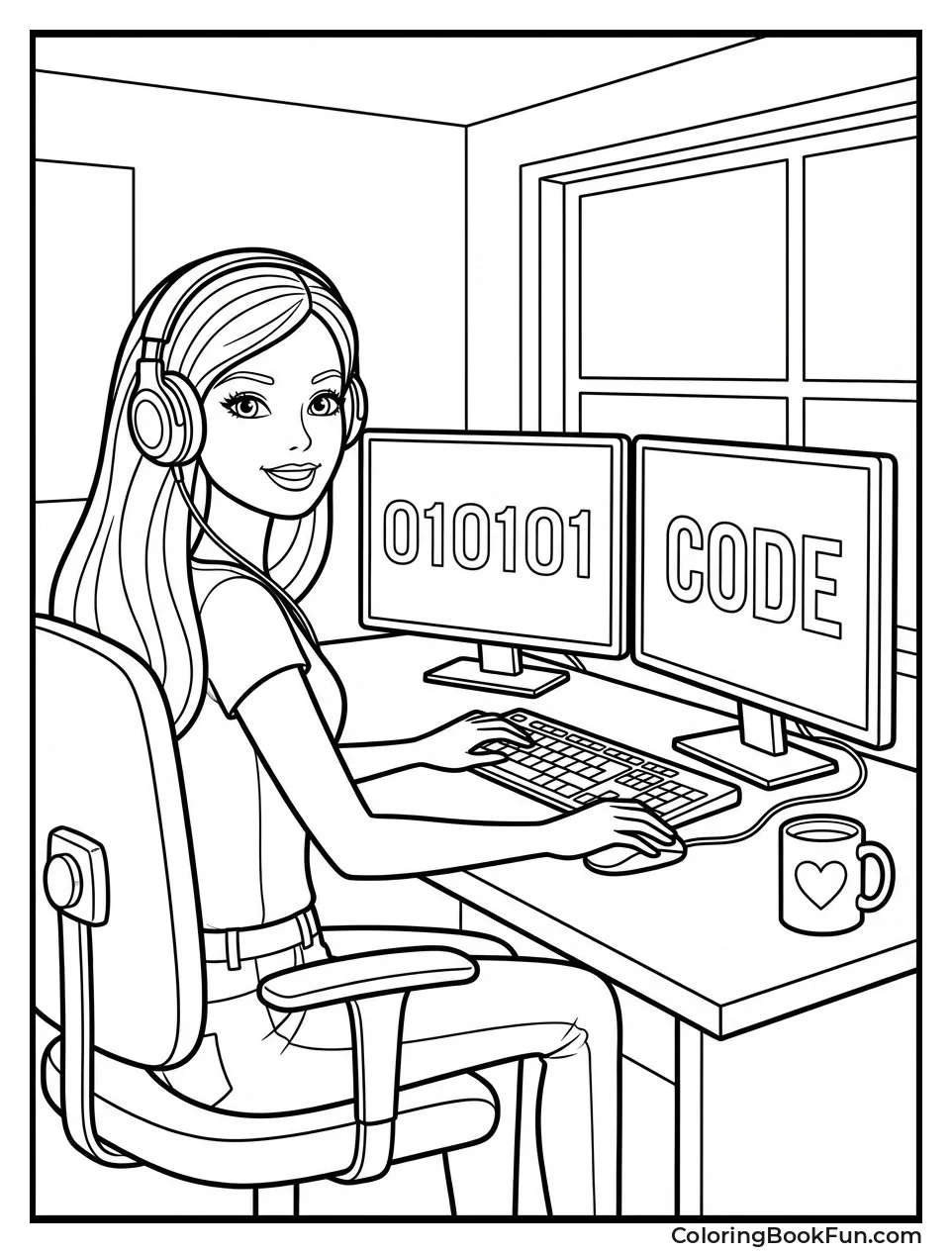 Engineer Barbie Codes Computers