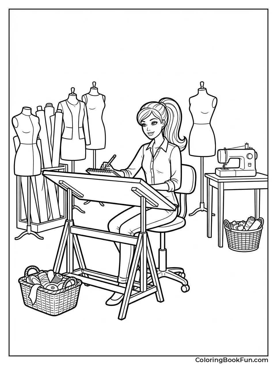 Designer Barbie Sketches Clothes