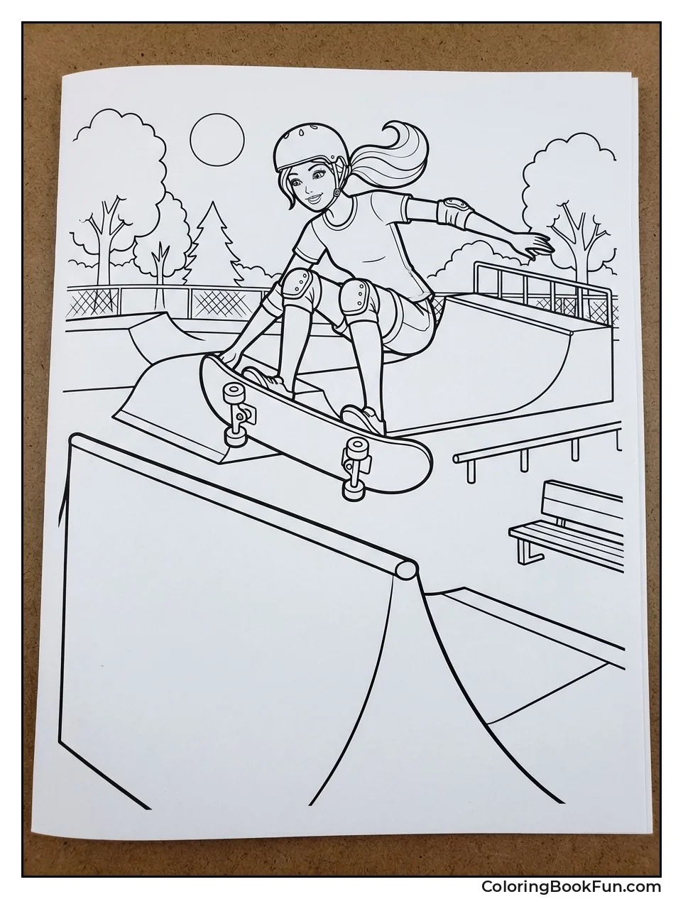 Renee Tricks on Skateboard