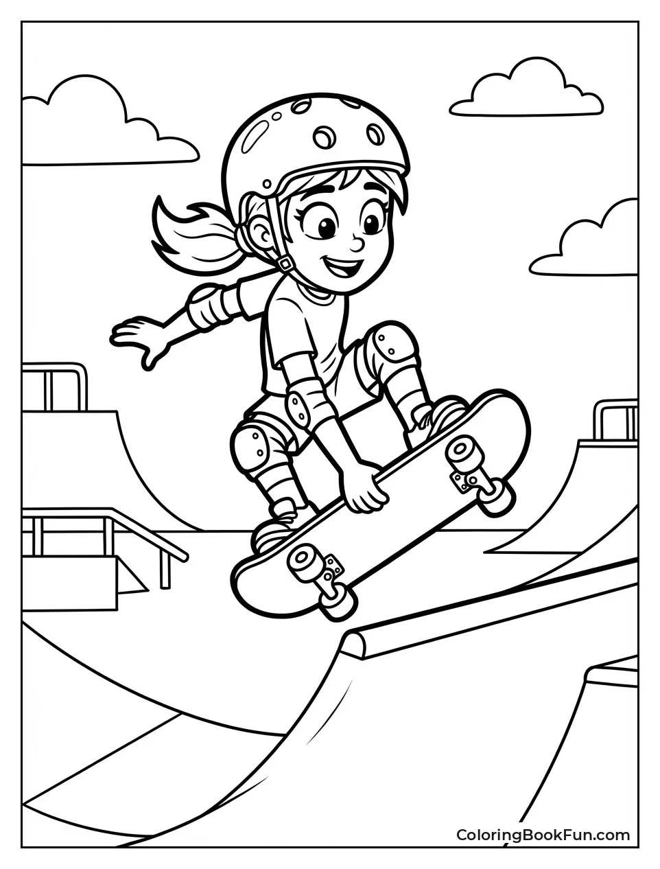 Renee Tricks on Skateboard