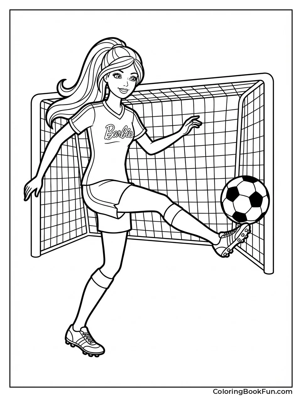 Soccer Barbie Kicks Goal