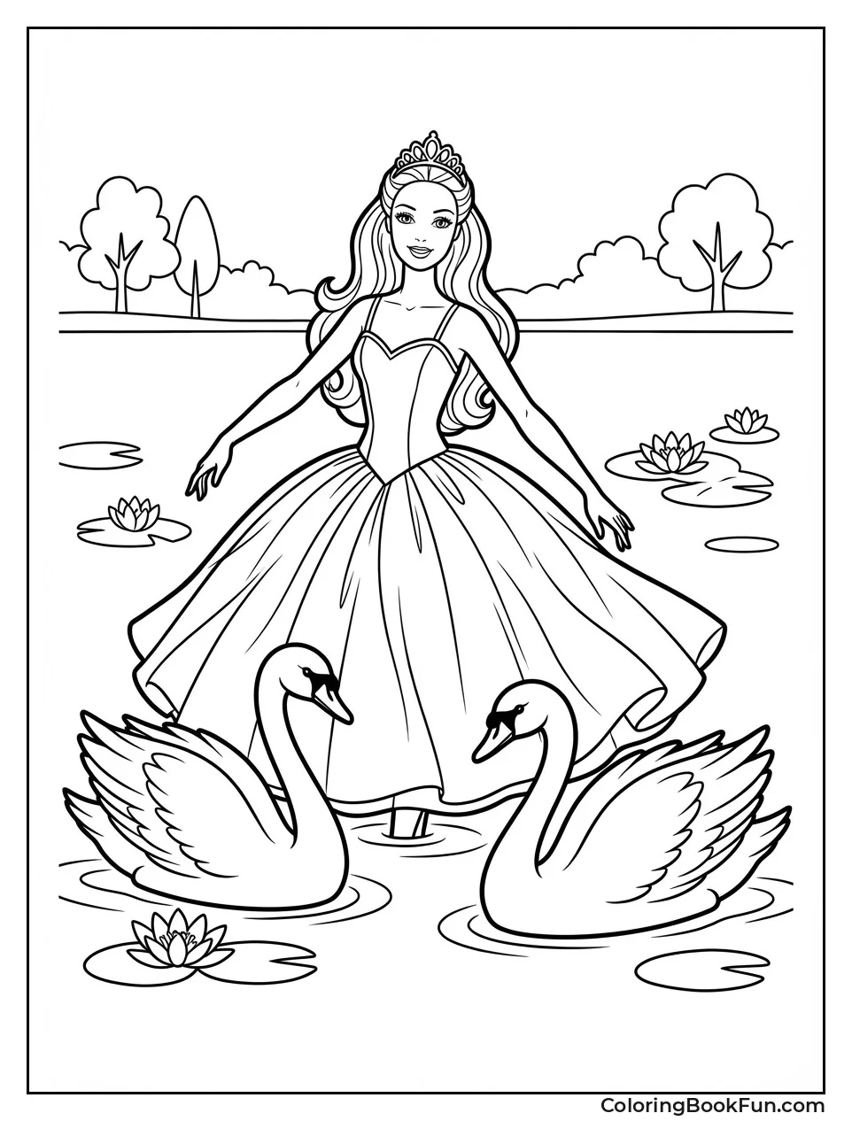Ballerina Barbie with Swans